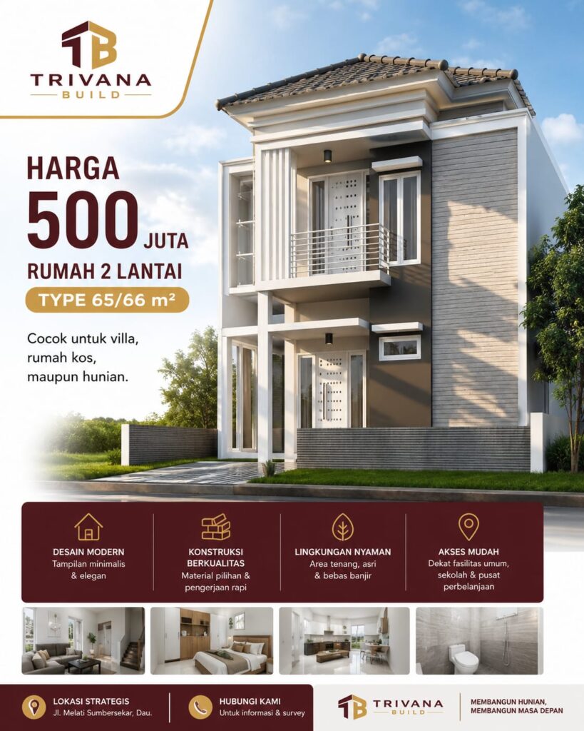 Rumah-Murah-Dau-Malang-2-lantai-500-jutaan