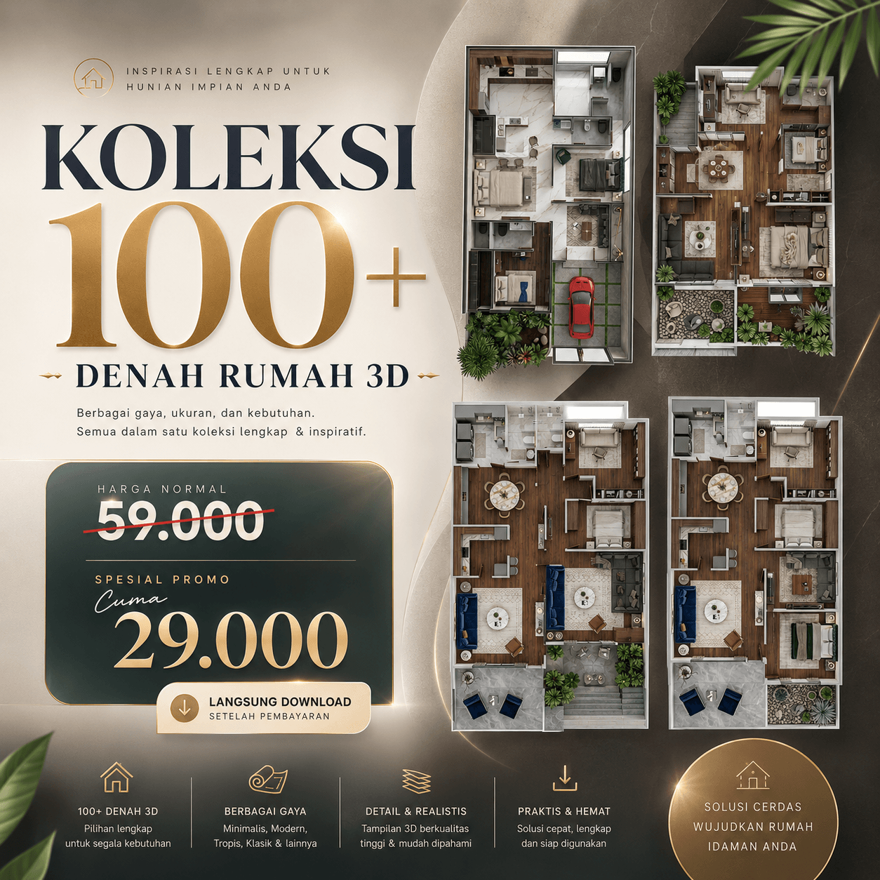 Read more about the article 100+ Koleksi Denah Rumah 3D
