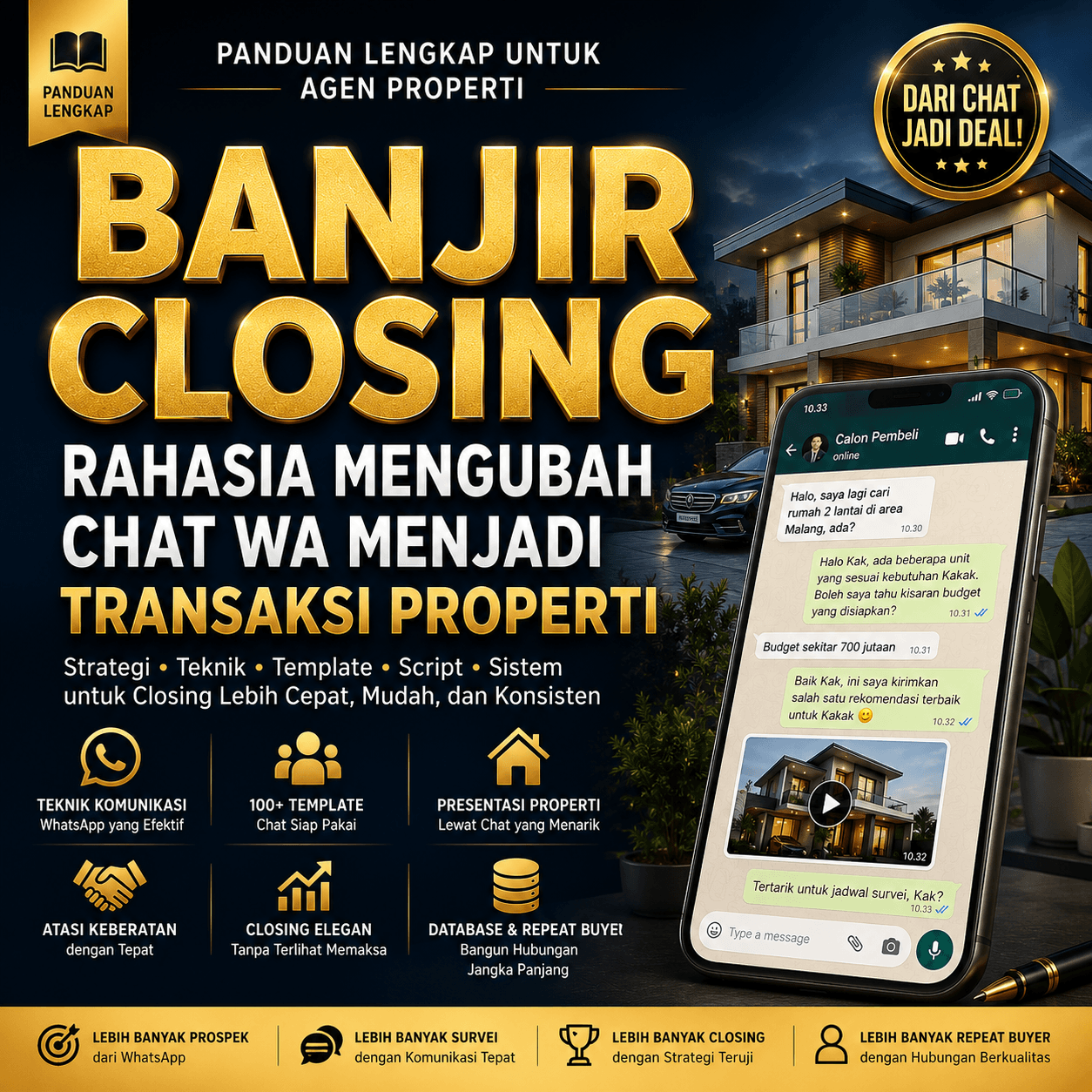 Read more about the article BANJIR CLOSING Rahasia Mengubah Chat WA Menjadi Transaksi Properti