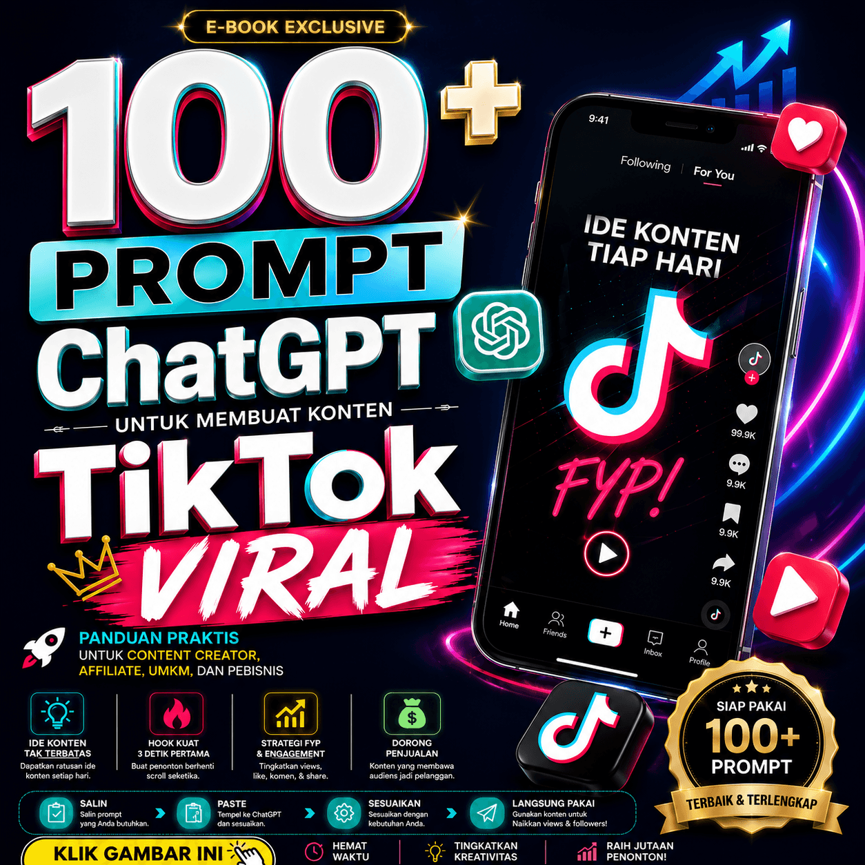 Read more about the article 100+ Prompt ChatGPT untuk Membuat Konten TikTok Viral